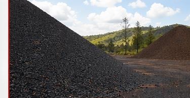Crushed iron ore stockpile